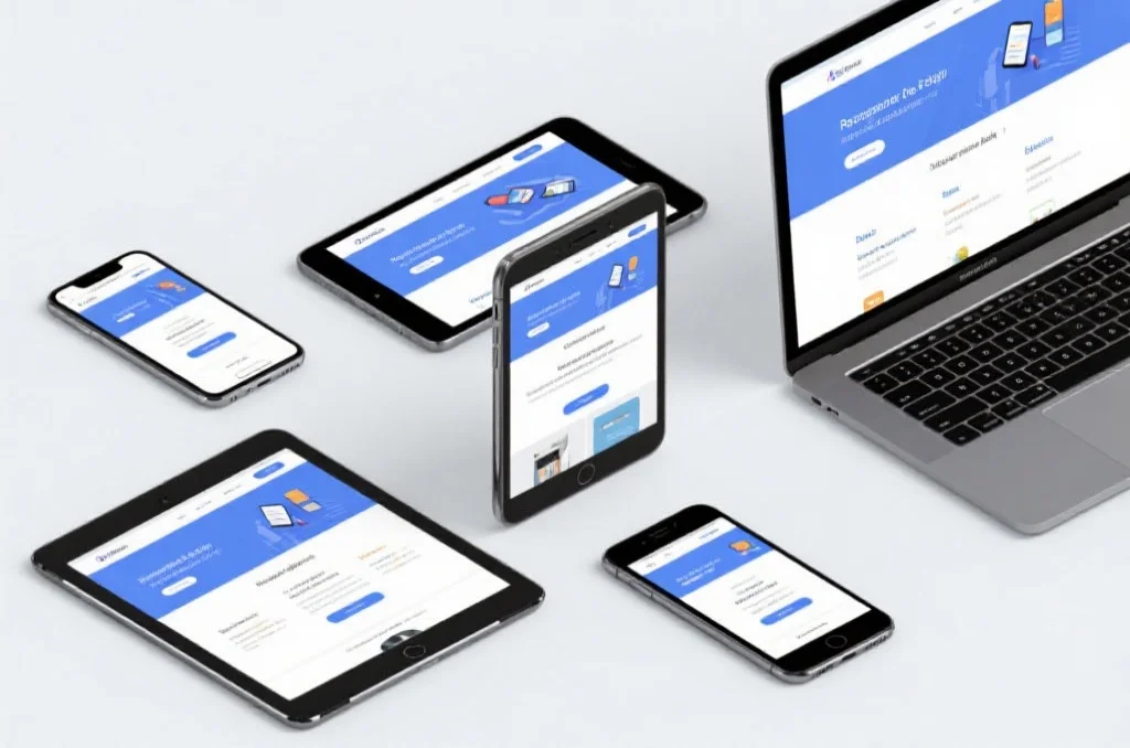 多设备展示响应式设计的移动网站
